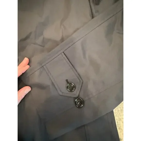 Burberry Men's Black Cotton Trench Coat Sz 46 NWT